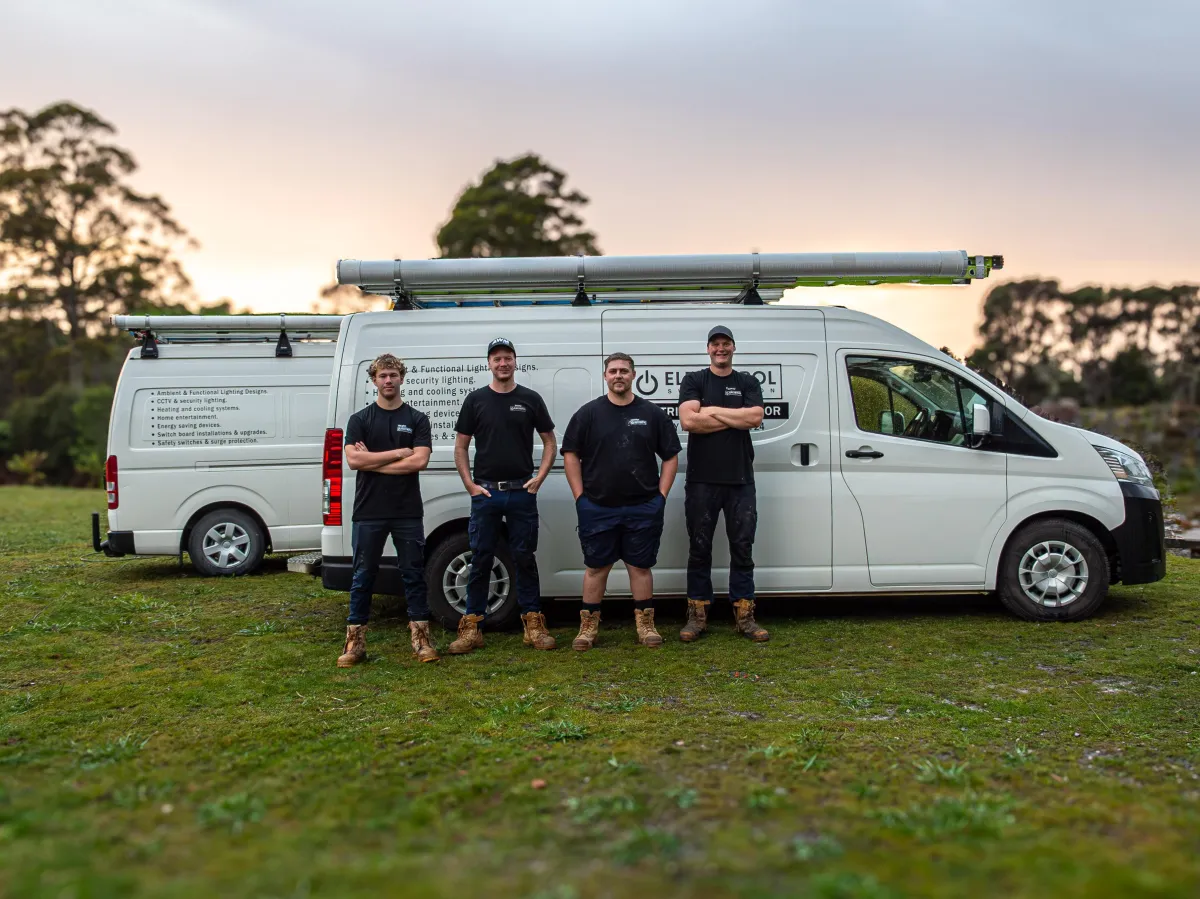 The Electripol team in front of the work van